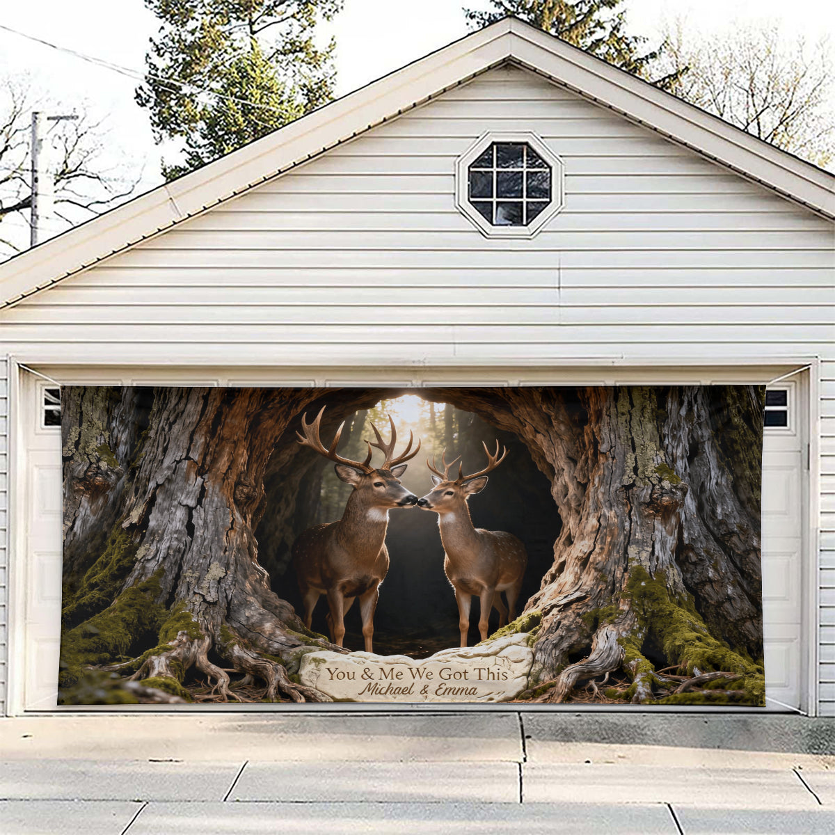 You & Me We Got This - Personalized Hunting Garage Door Banner