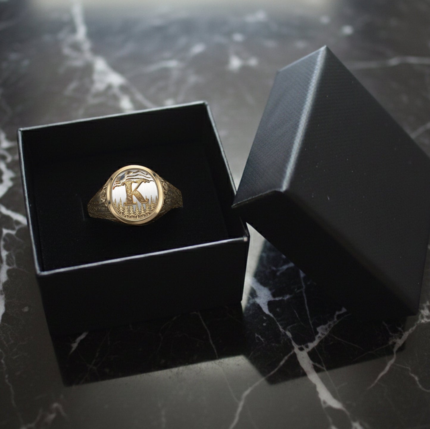 Name Initial Alphabet - Personalized Luxury Signet Ring