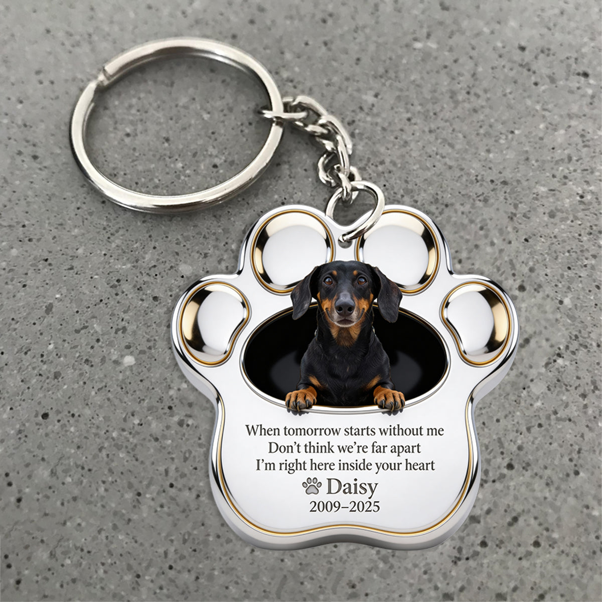 Memorial Paw - Personalized Dog Keychain