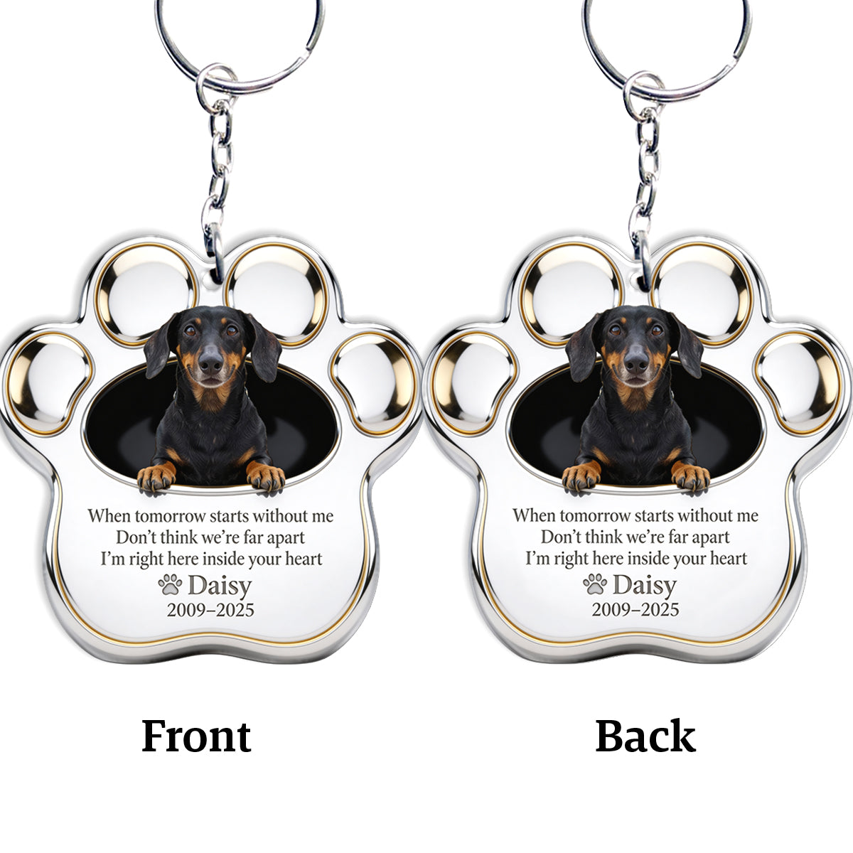Memorial Paw - Personalized Dog Keychain