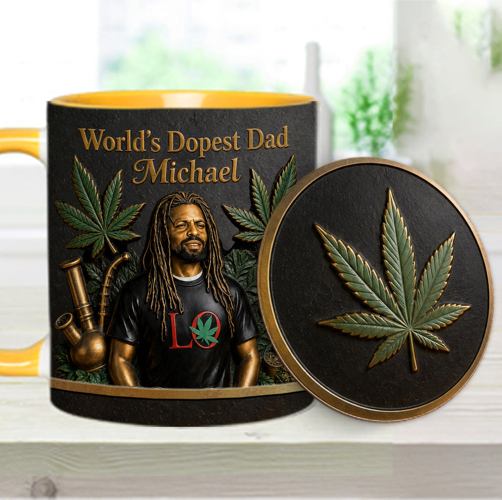 World's Dopest Dad - Personalized Weed Accent Mug & Coaster