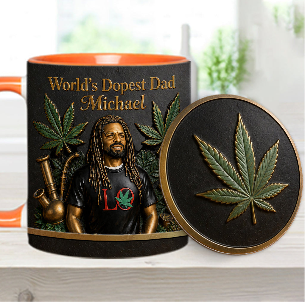 World's Dopest Dad - Personalized Weed Accent Mug & Coaster