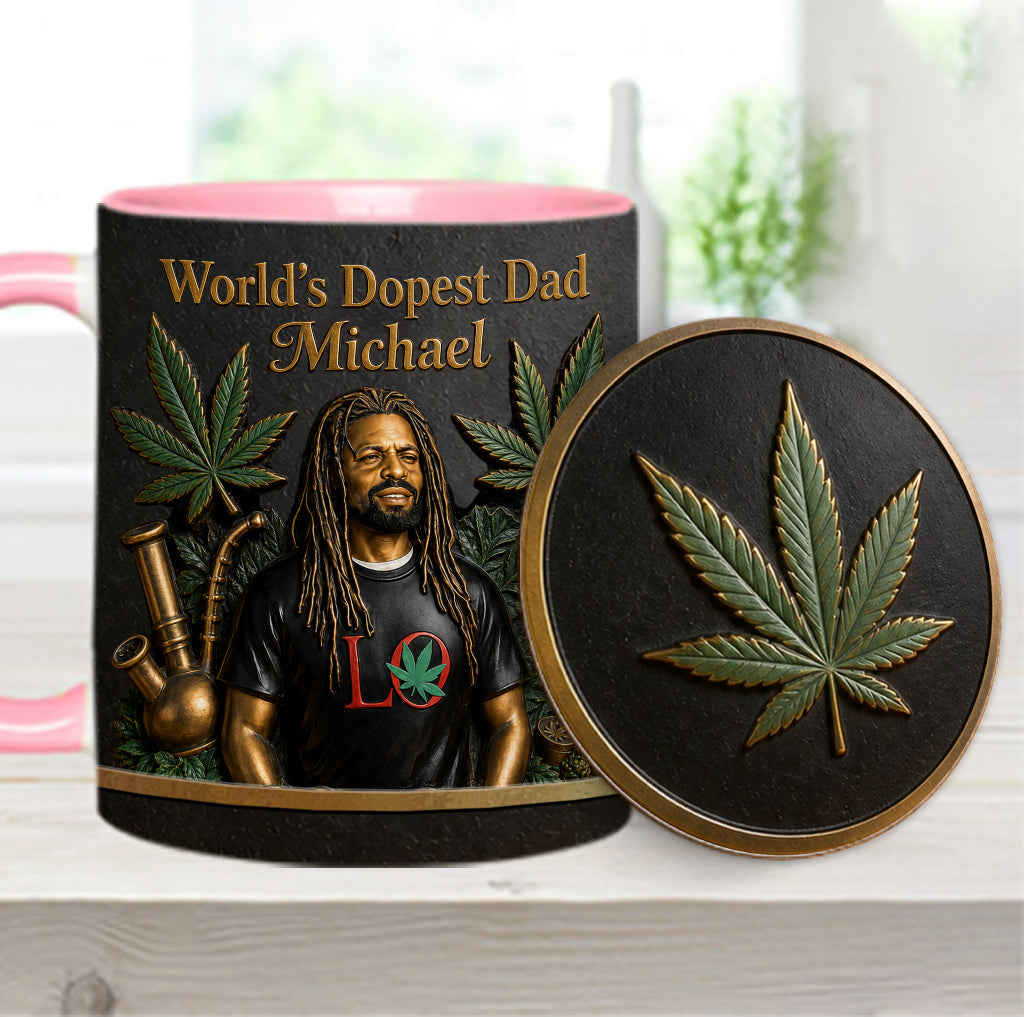 World's Dopest Dad - Personalized Weed Accent Mug & Coaster