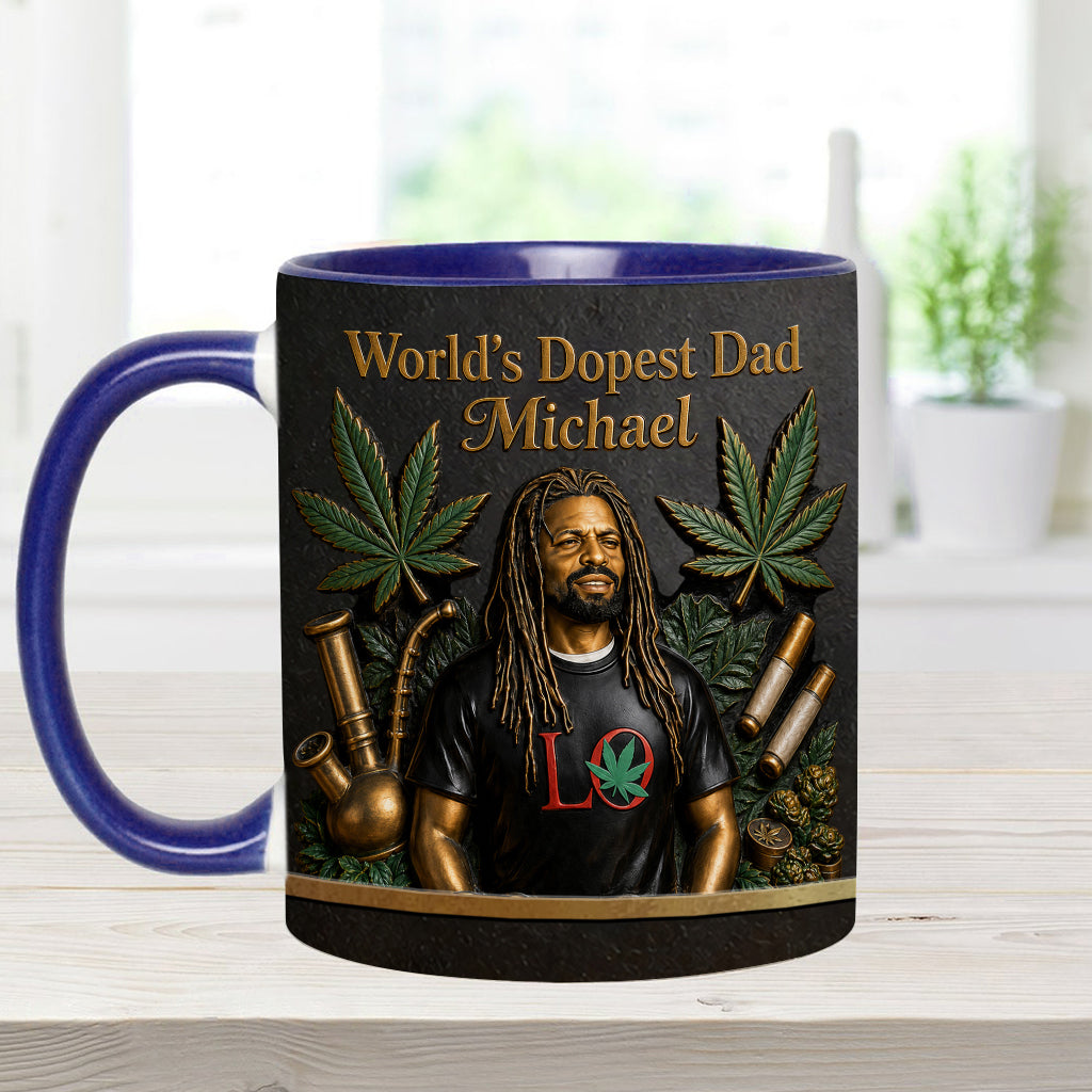 World's Dopest Dad - Personalized Weed Accent Mug & Coaster