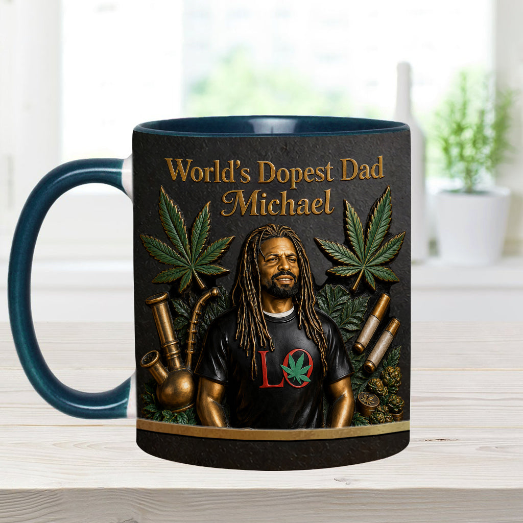 World's Dopest Dad - Personalized Weed Accent Mug & Coaster