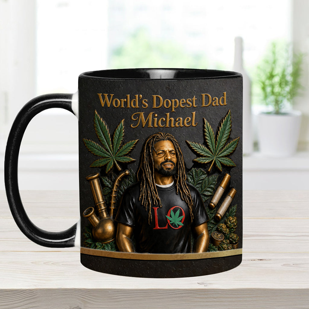 World's Dopest Dad - Personalized Weed Accent Mug & Coaster