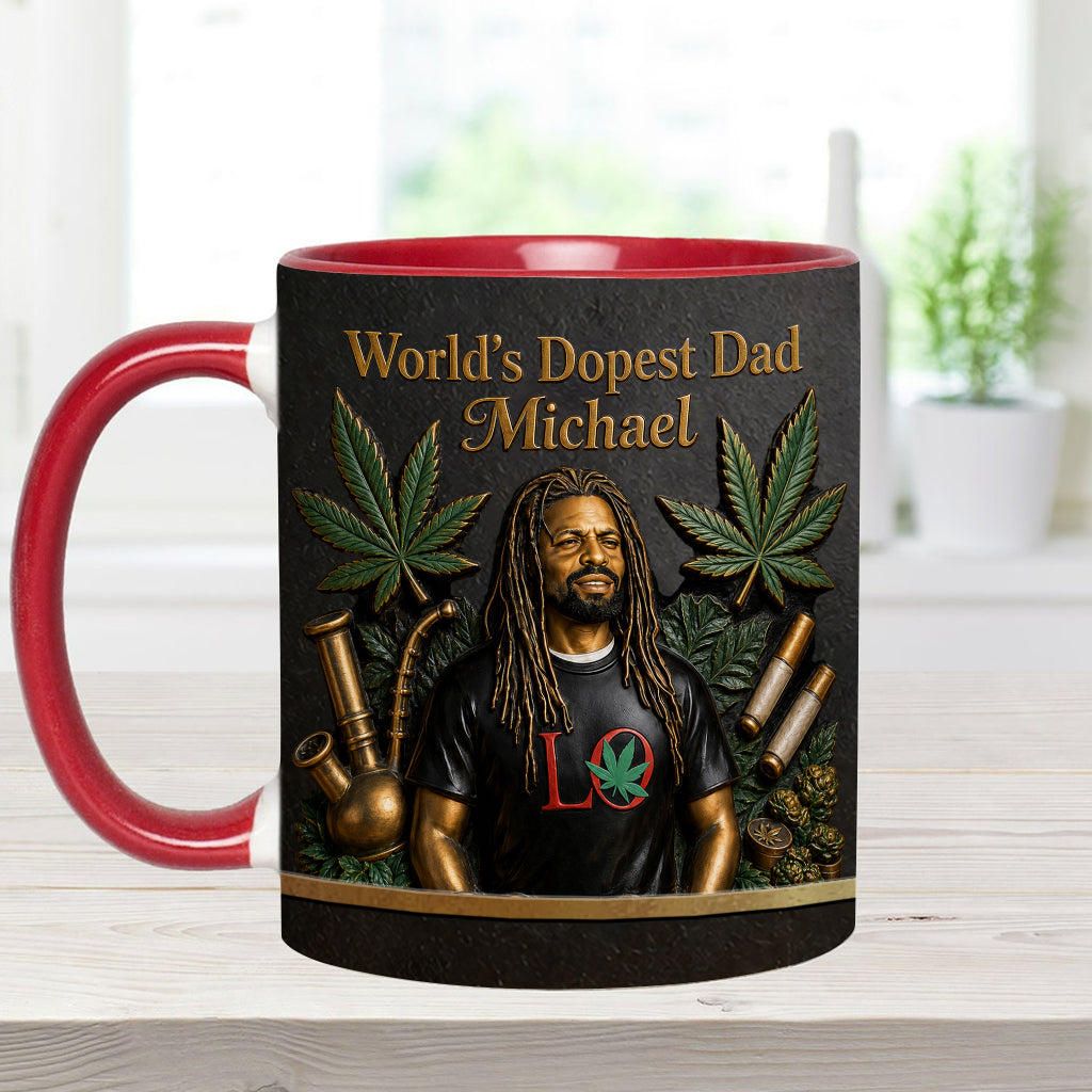 World's Dopest Dad - Personalized Weed Accent Mug & Coaster