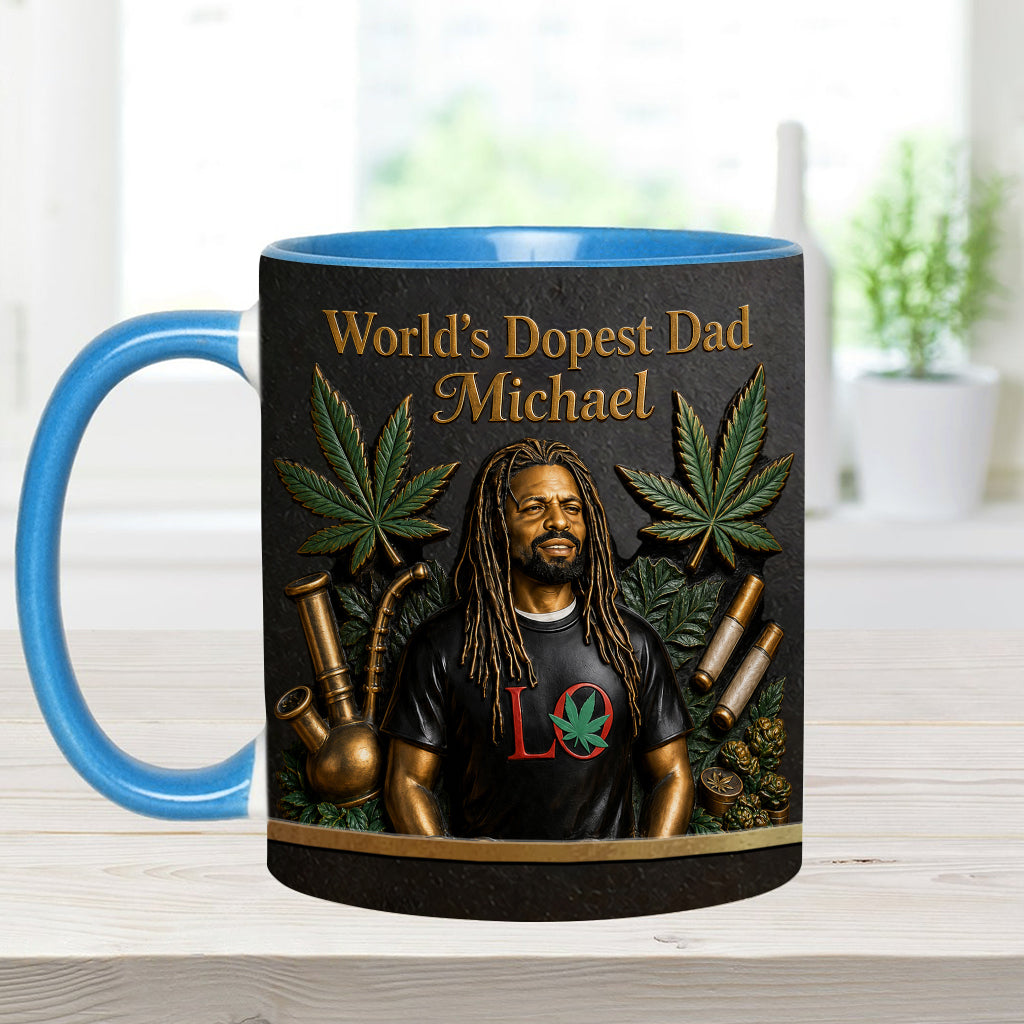 World's Dopest Dad - Personalized Weed Accent Mug & Coaster