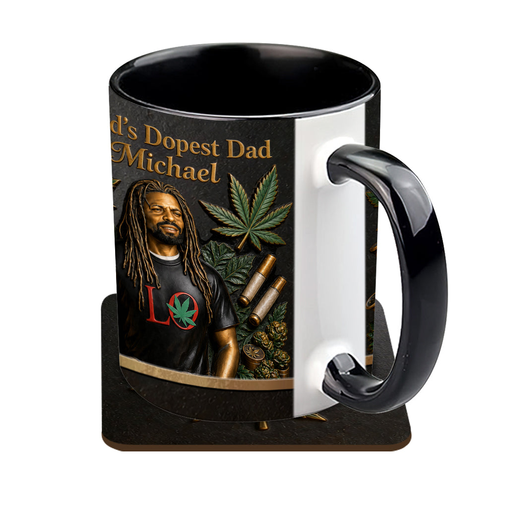 World's Dopest Dad - Personalized Weed Accent Mug & Coaster
