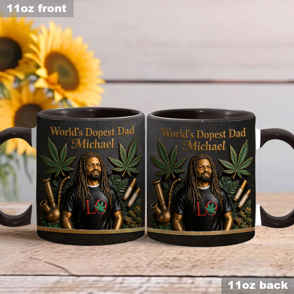 World's Dopest Dad - Personalized Weed Accent Mug & Coaster