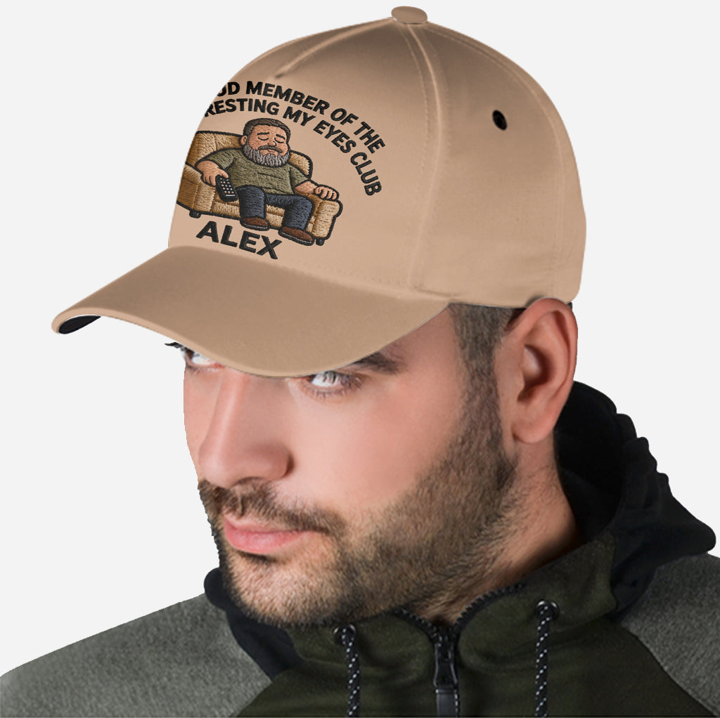 Proud Member Of The Just Resting My Eyes Club - Personalized Father Classic Cap