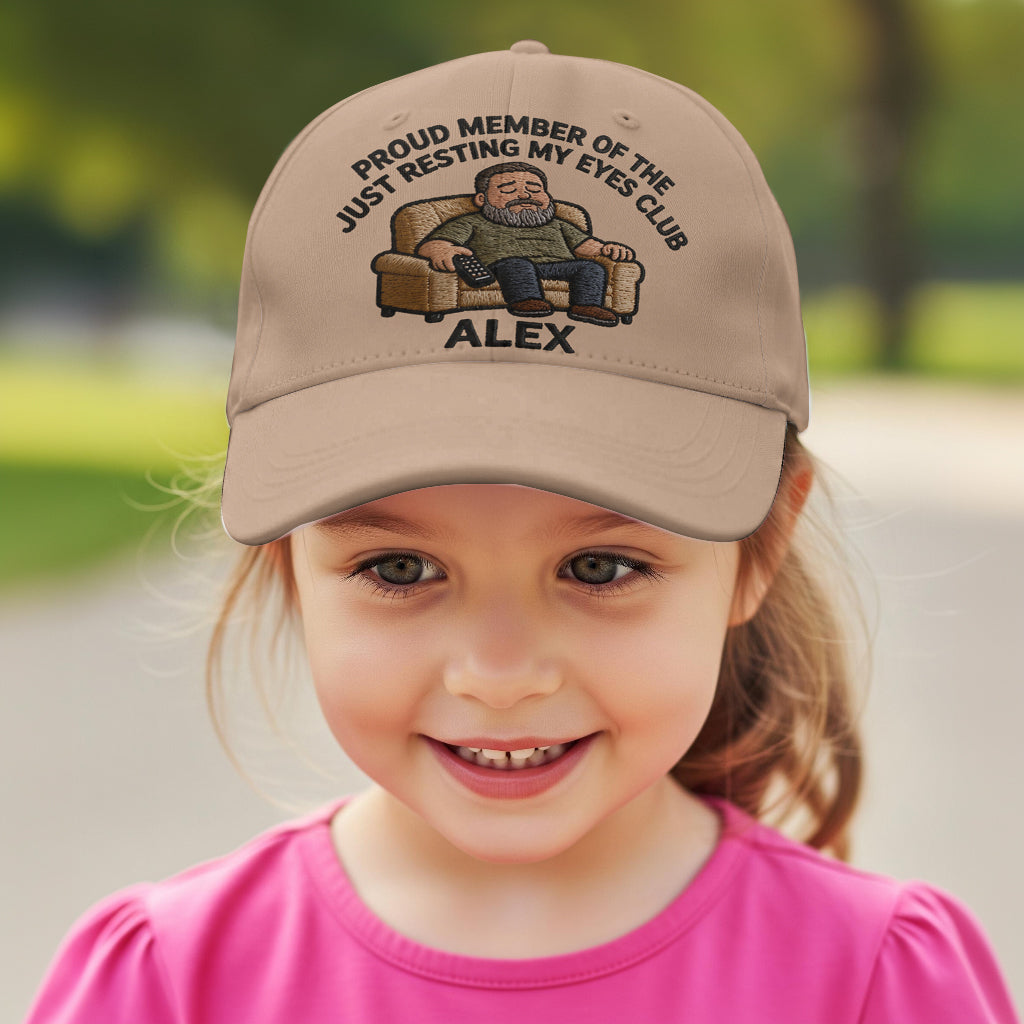 Proud Member Of The Just Resting My Eyes Club - Personalized Father Classic Cap