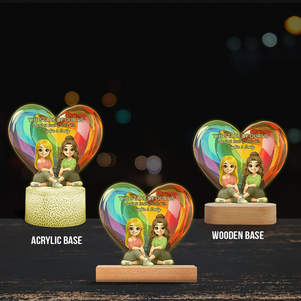 Love Is Love - Personalized LGBT Support Shaped Plaque Light Base