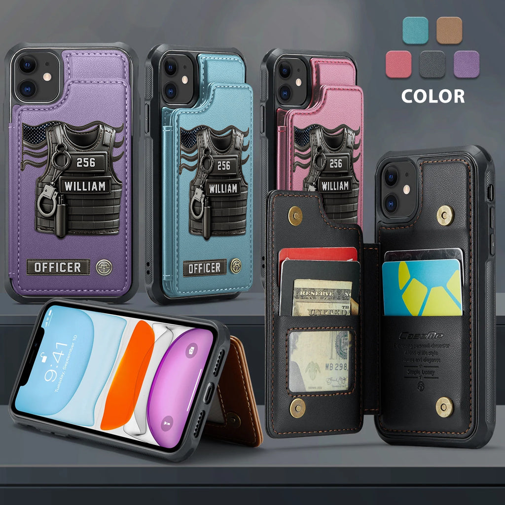 Serve And Protect - Personalized Police Officer Wallet Phone Case