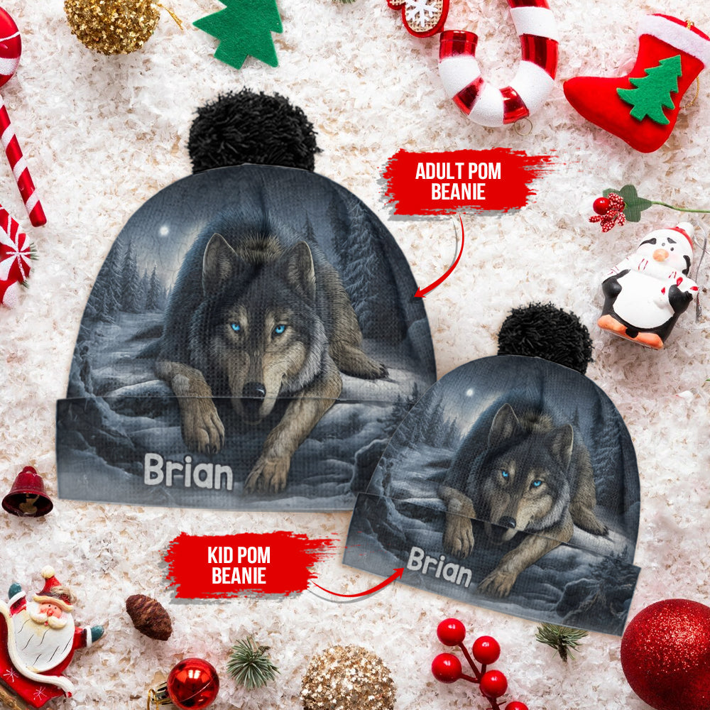 Strong Wolf - Personalized Wolf Beanie Hat