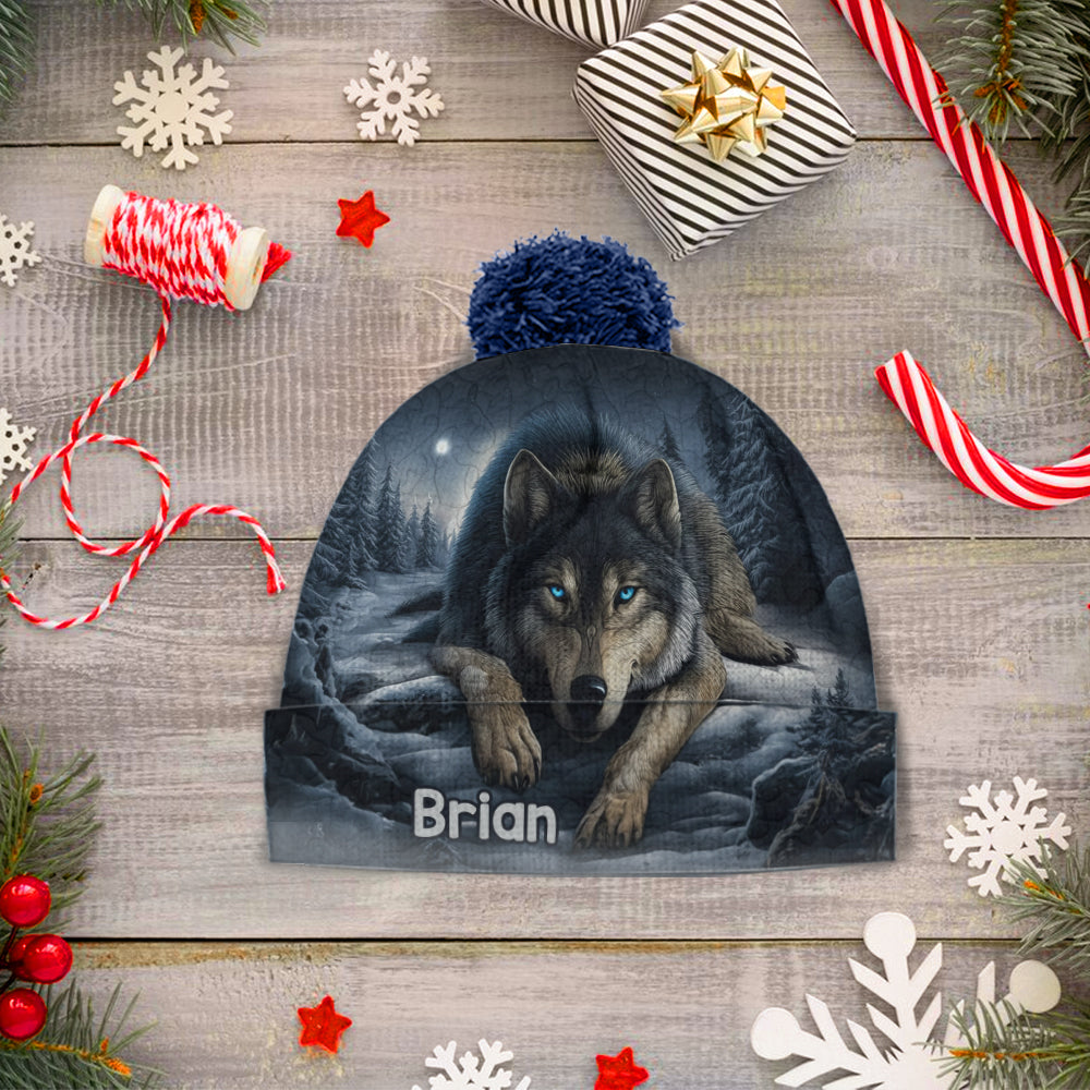 Strong Wolf - Personalized Wolf Beanie Hat
