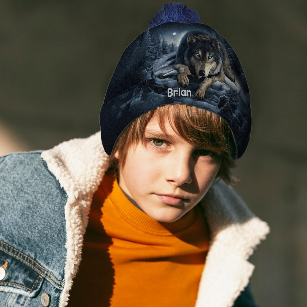 Strong Wolf - Personalized Wolf Beanie Hat