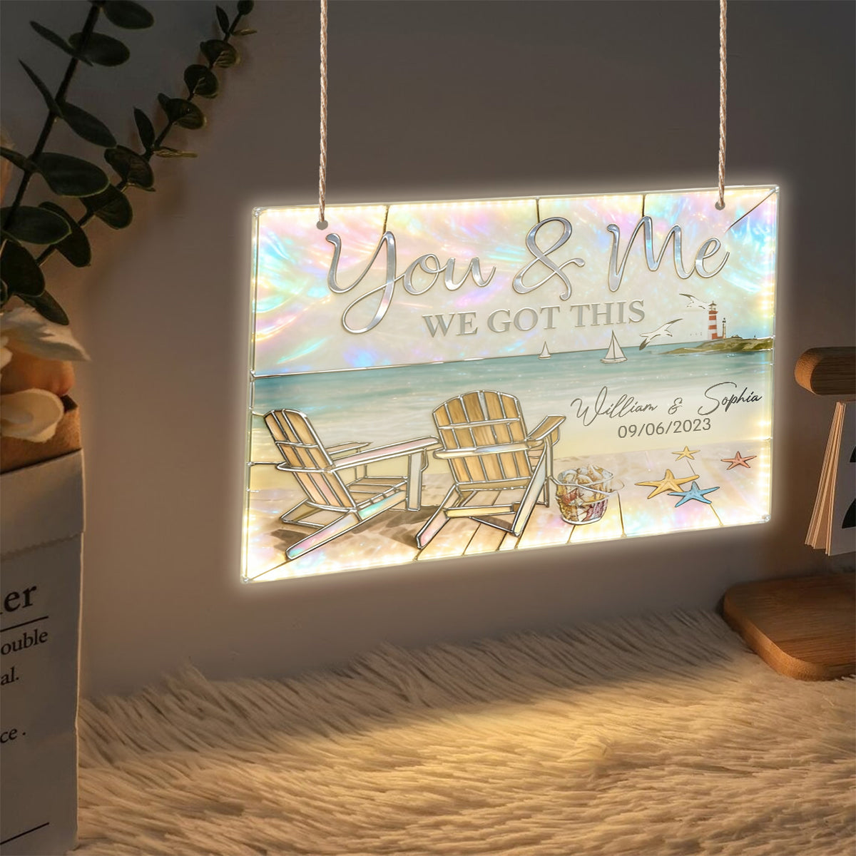 We Got This - Personalized Couple LED Light Acrylic Sign