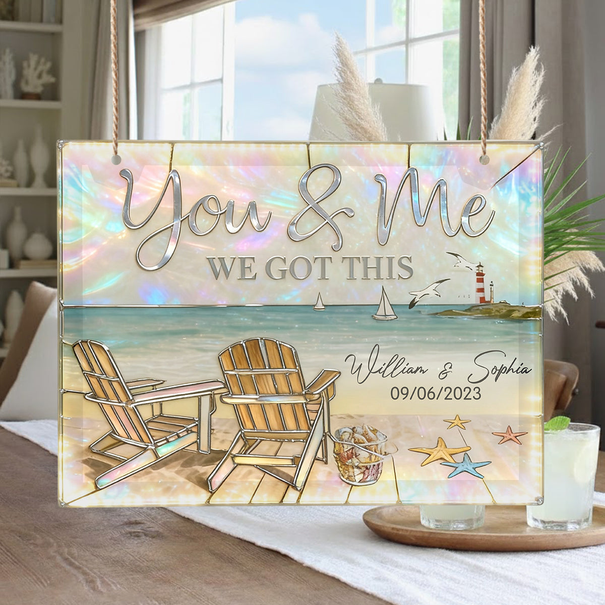 We Got This - Personalized Couple LED Light Acrylic Sign