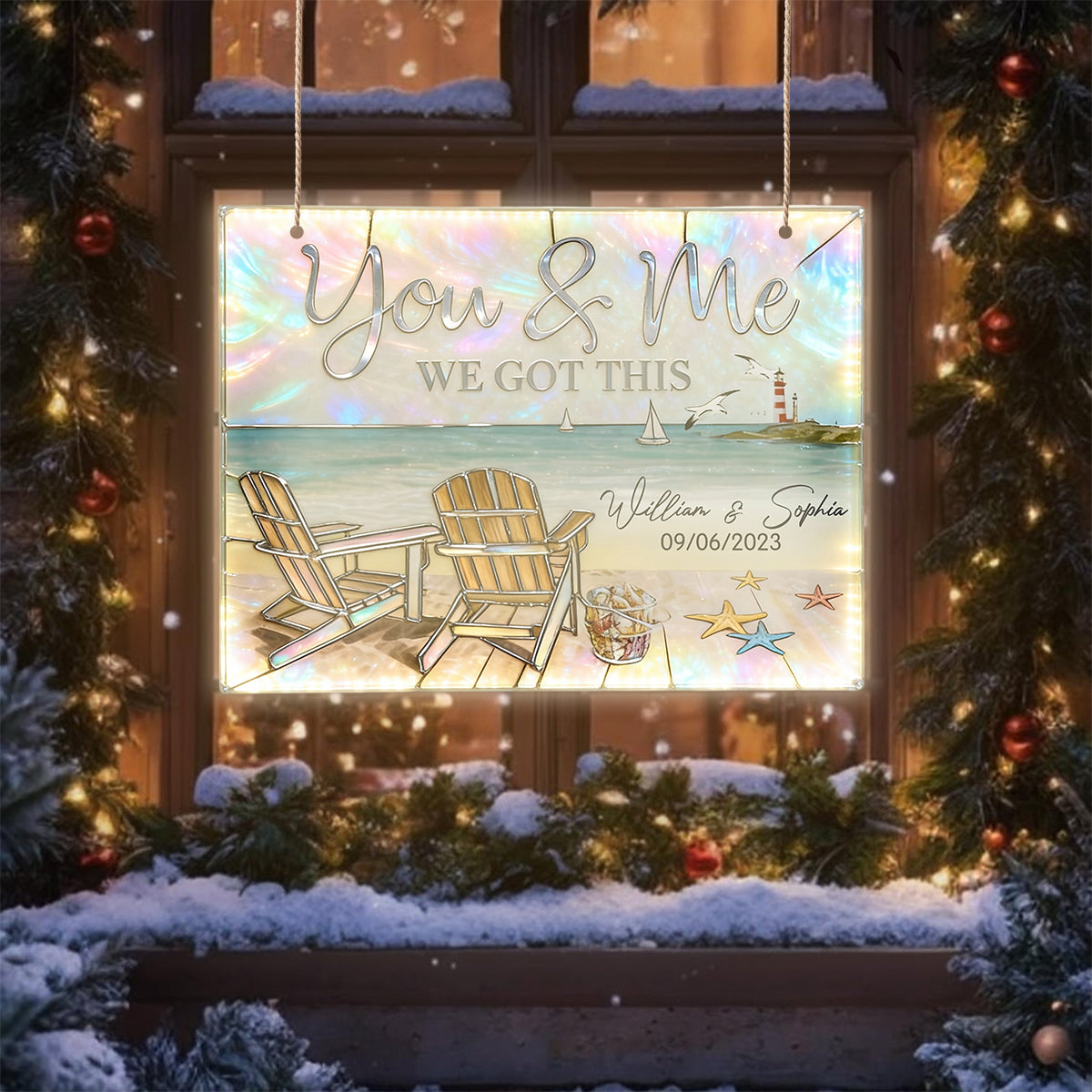 We Got This - Personalized Couple LED Light Acrylic Sign