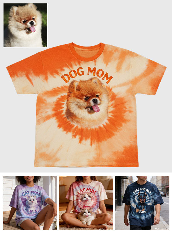 Tie Dye Style Shirt For Pet Owner - Personalized Dog All Over Shirt