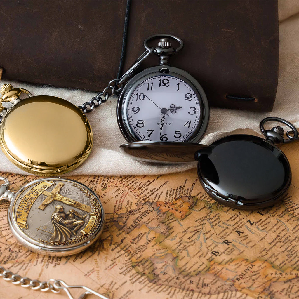 Put On The Full Amour Of God - Personalized Christian Pocket Watch
