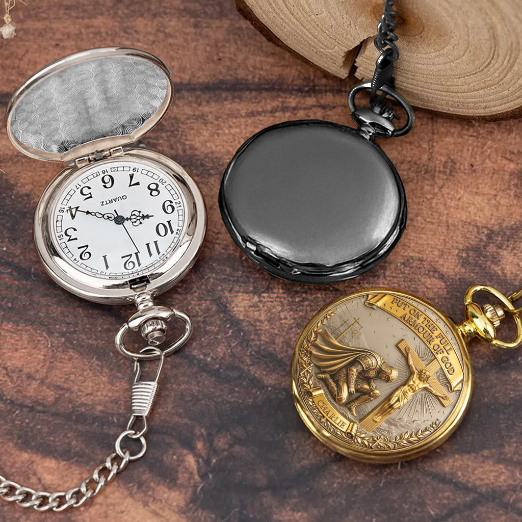 Put On The Full Amour Of God - Personalized Christian Pocket Watch