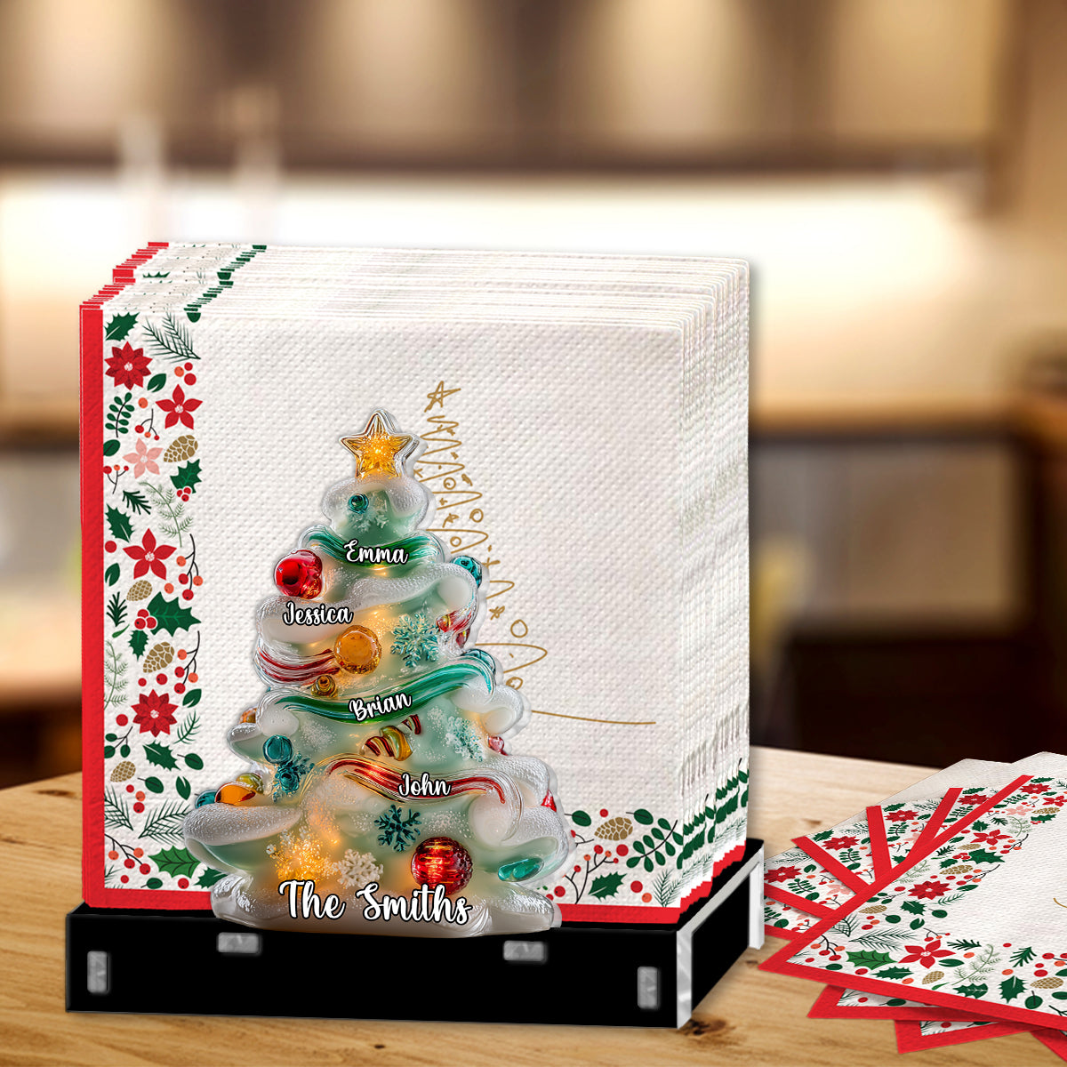 Merry Christmas - Personalized Family Paper Towel Holder