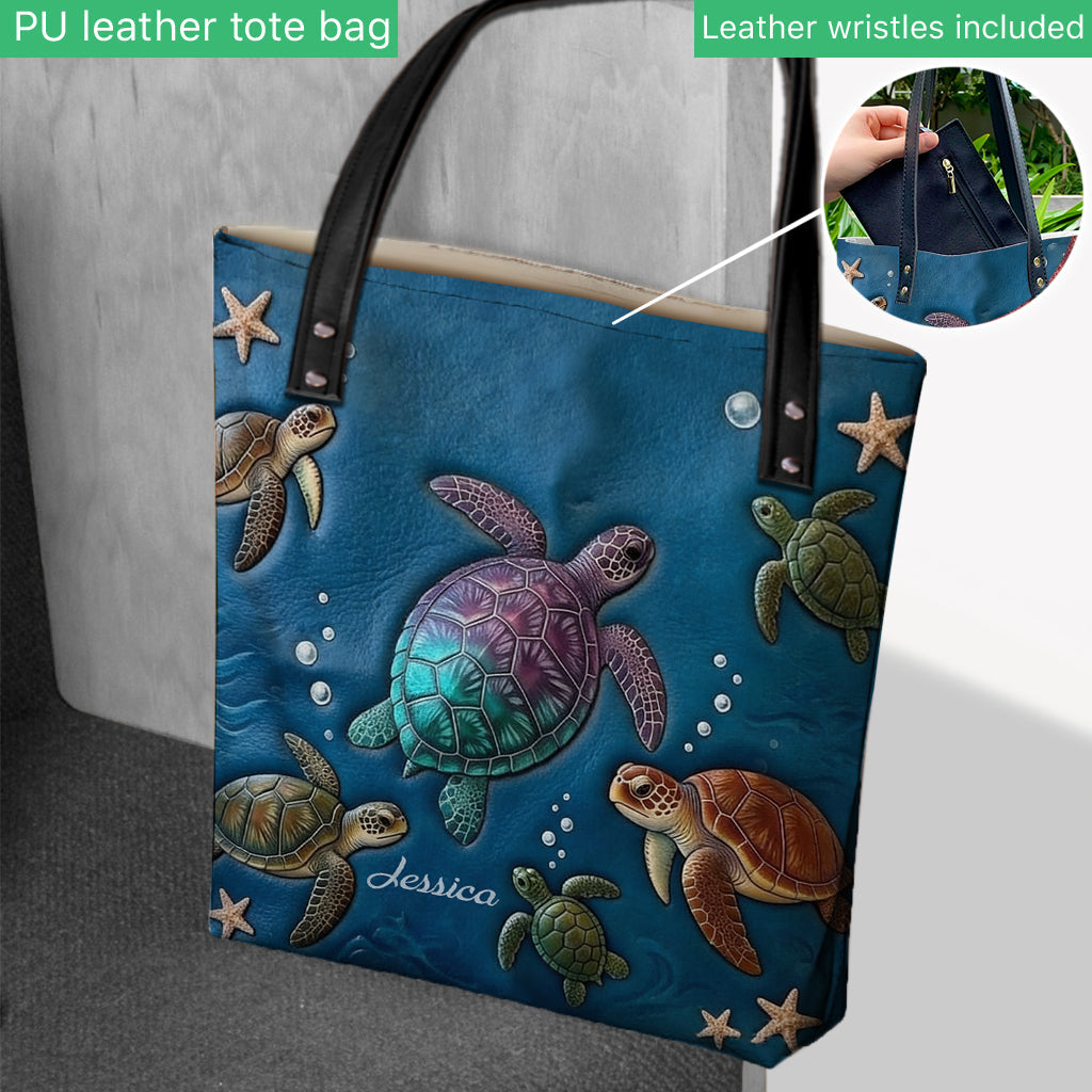 Love Turtles - Personalized Turtle Tote Bag