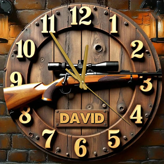 The Hunting Rifles - Personalized Hunting Wall Clock