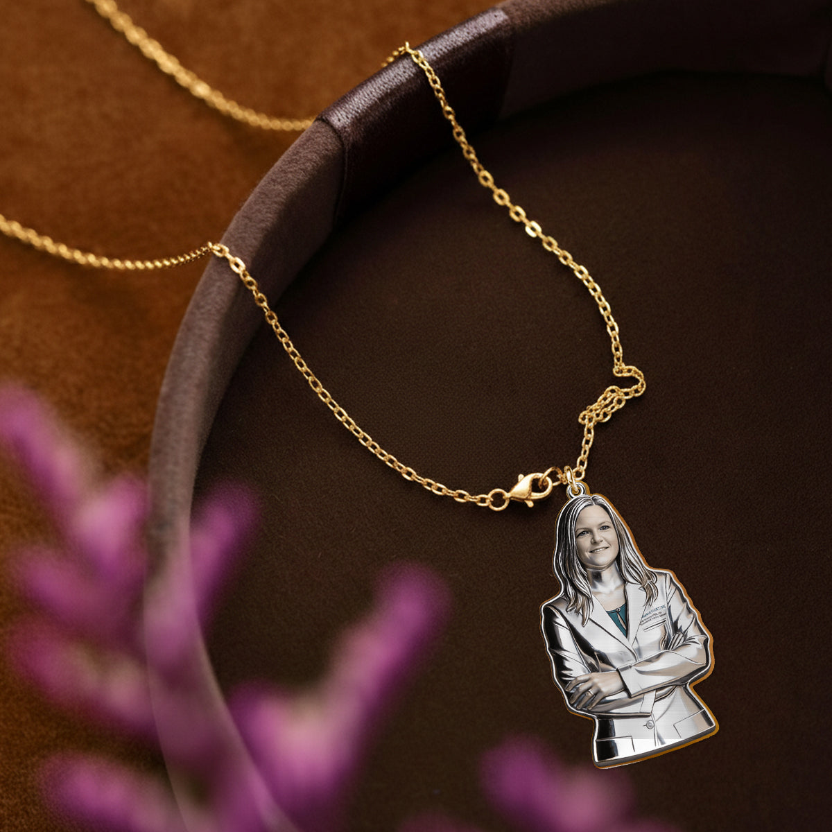 Nurse, Doctor,....Any Job - Any Photo - Personalized Nurse Shaped Metal Pendant Necklace