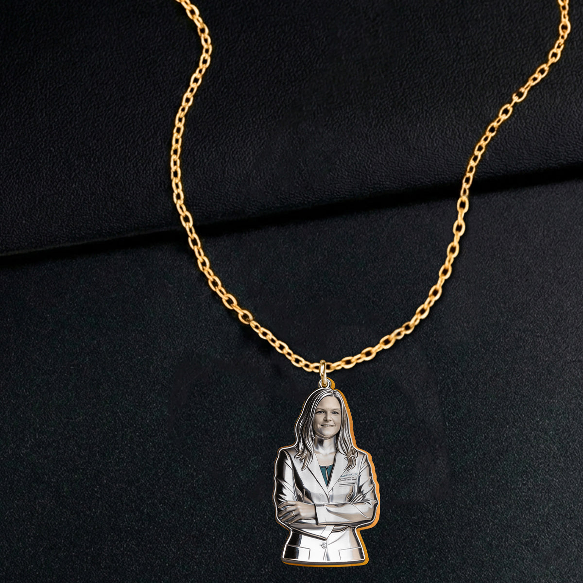 Nurse, Doctor,....Any Job - Any Photo - Personalized Nurse Shaped Metal Pendant Necklace