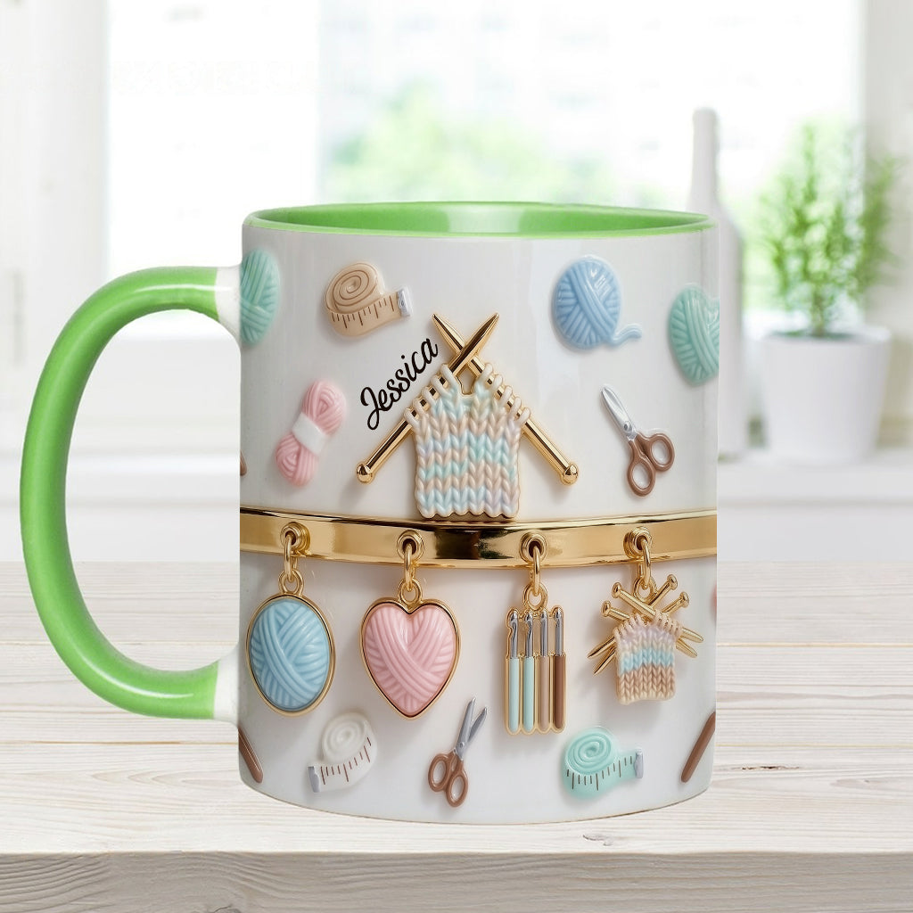 Love Crocheting / Knitting - Personalized Crocheting Accent Mug & Coaster