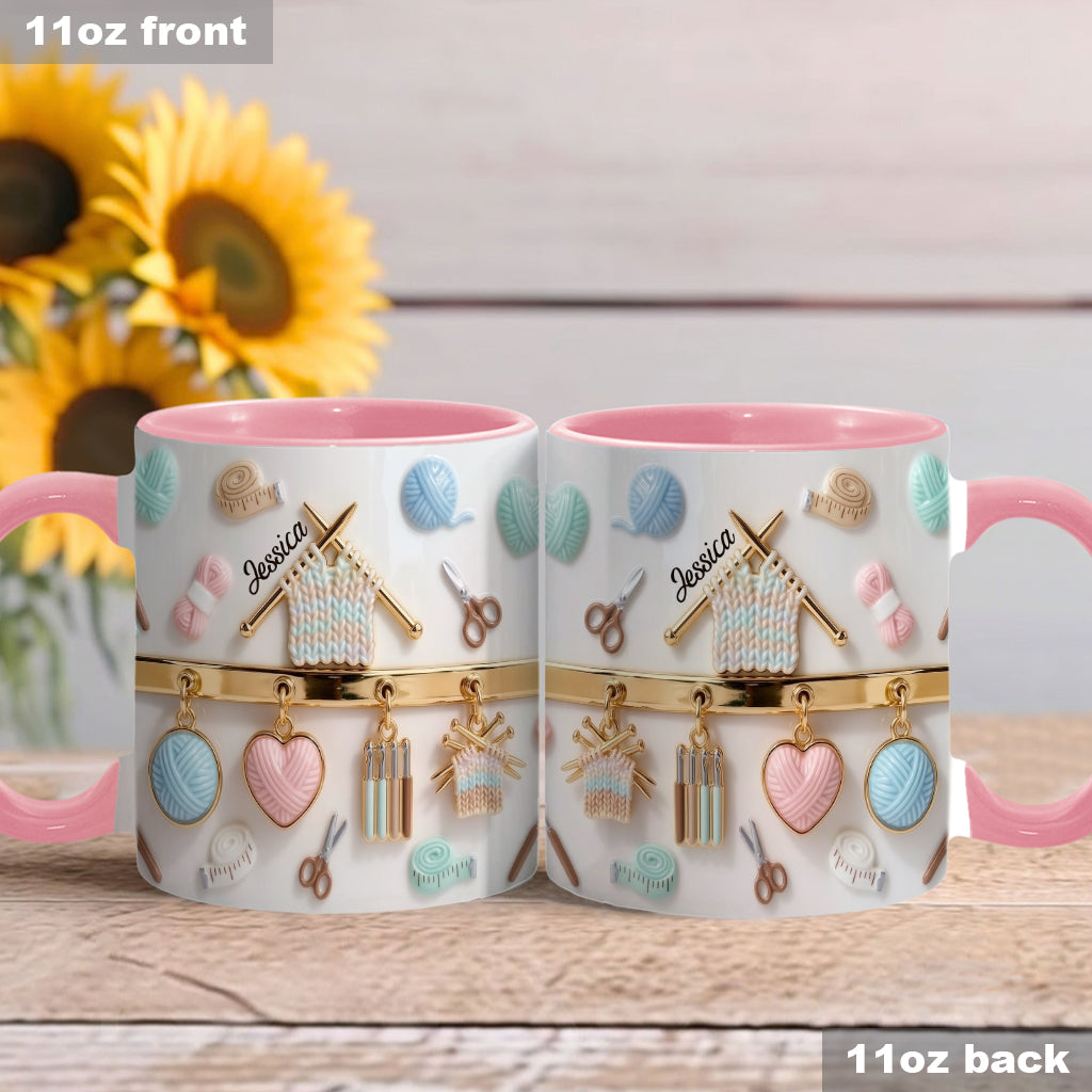 Love Crocheting / Knitting - Personalized Crocheting Accent Mug & Coaster