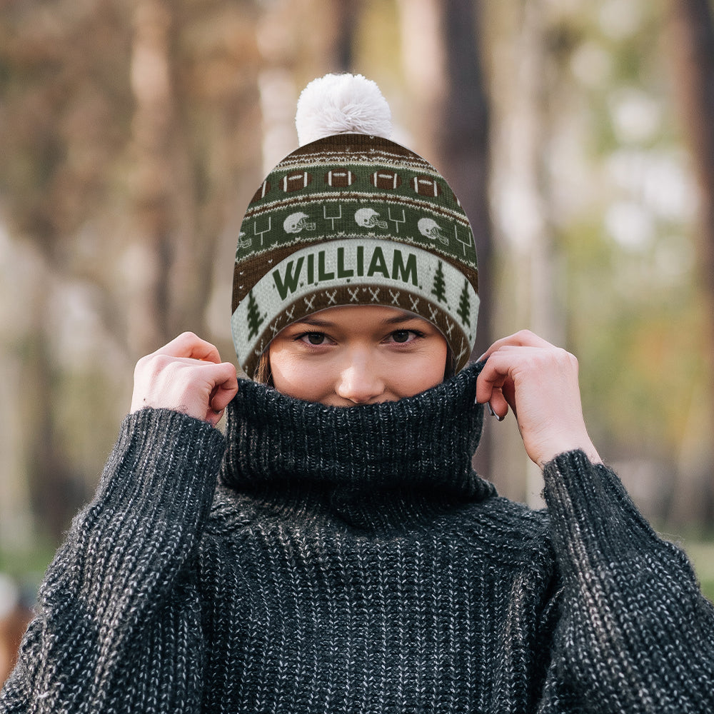 Touchdown Style Winter - Personalized Football Beanie Hat