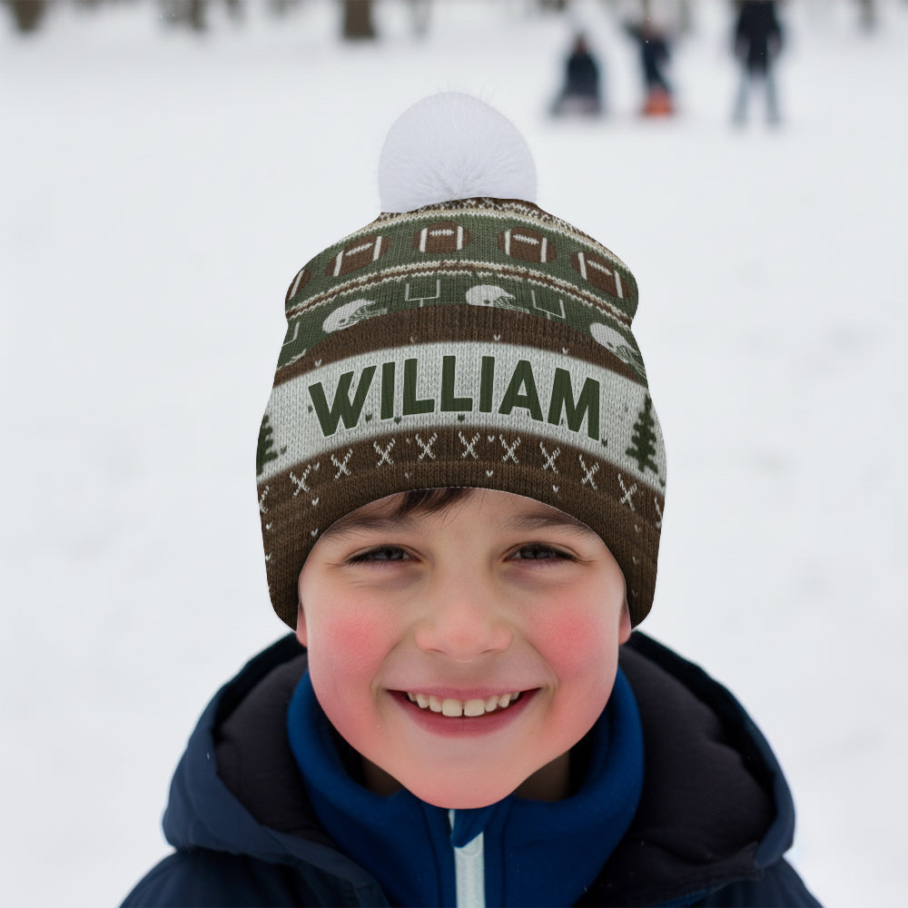 Touchdown Style Winter - Personalized Football Beanie Hat