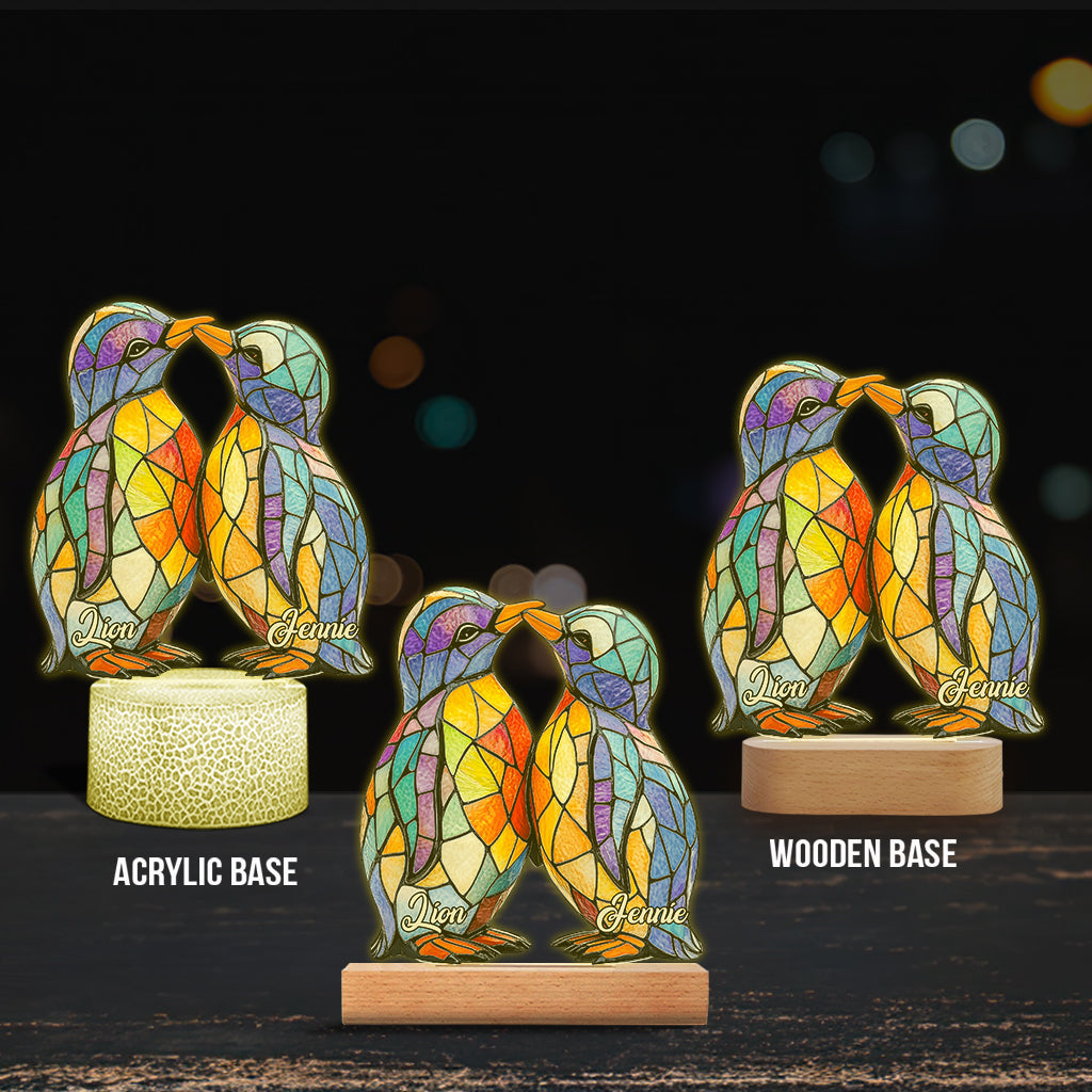 You Are My Penguin - Personalized Penguin Lover Shaped Plaque Light Base