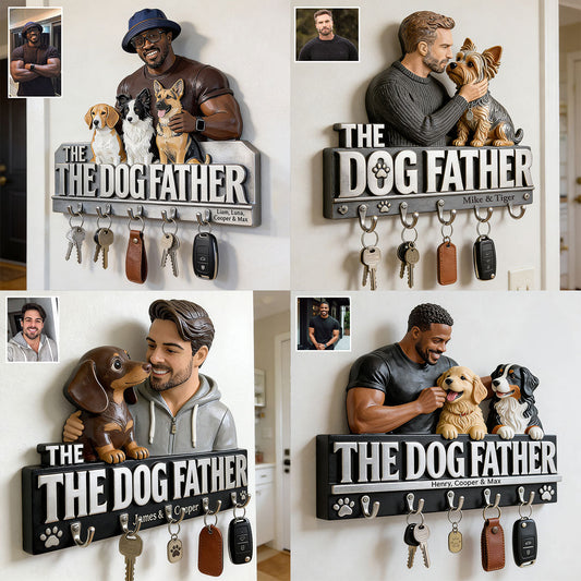 The Dog Father - Personalized Dog Custom Shaped Hanging Rack