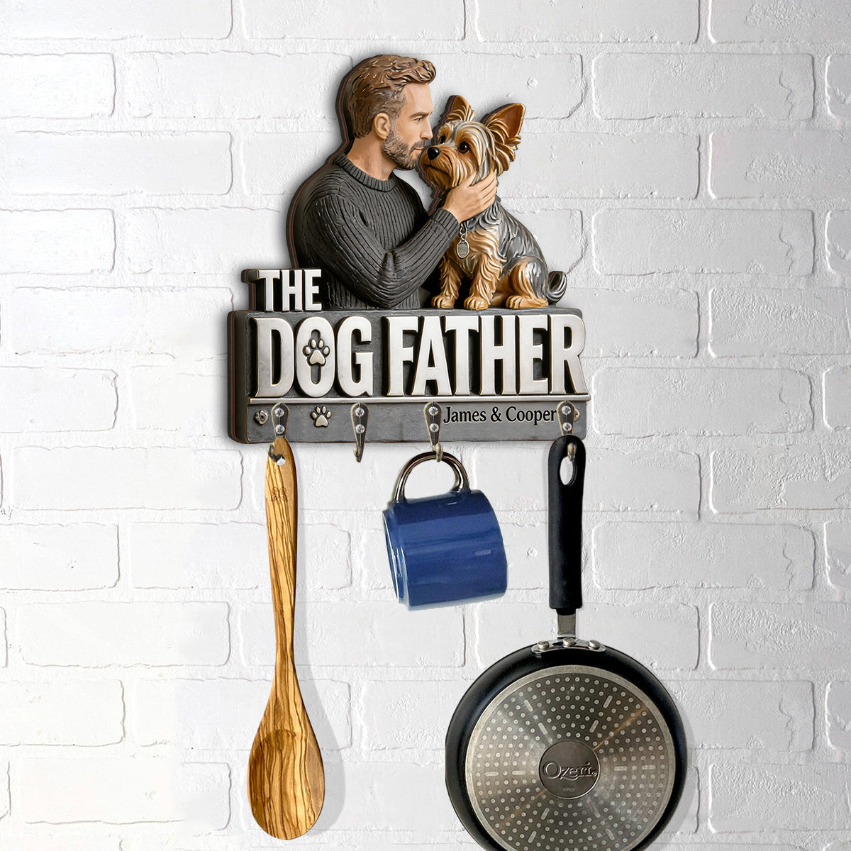 The Dog Father - Personalized Dog Custom Shaped Hanging Rack