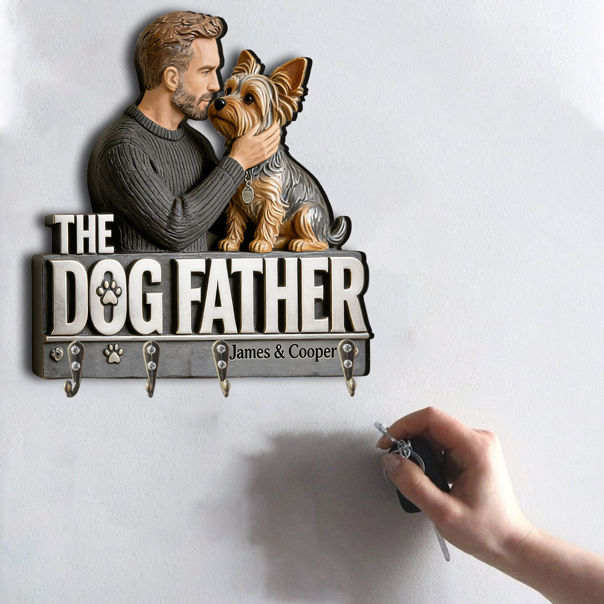 The Dog Father - Personalized Dog Custom Shaped Hanging Rack