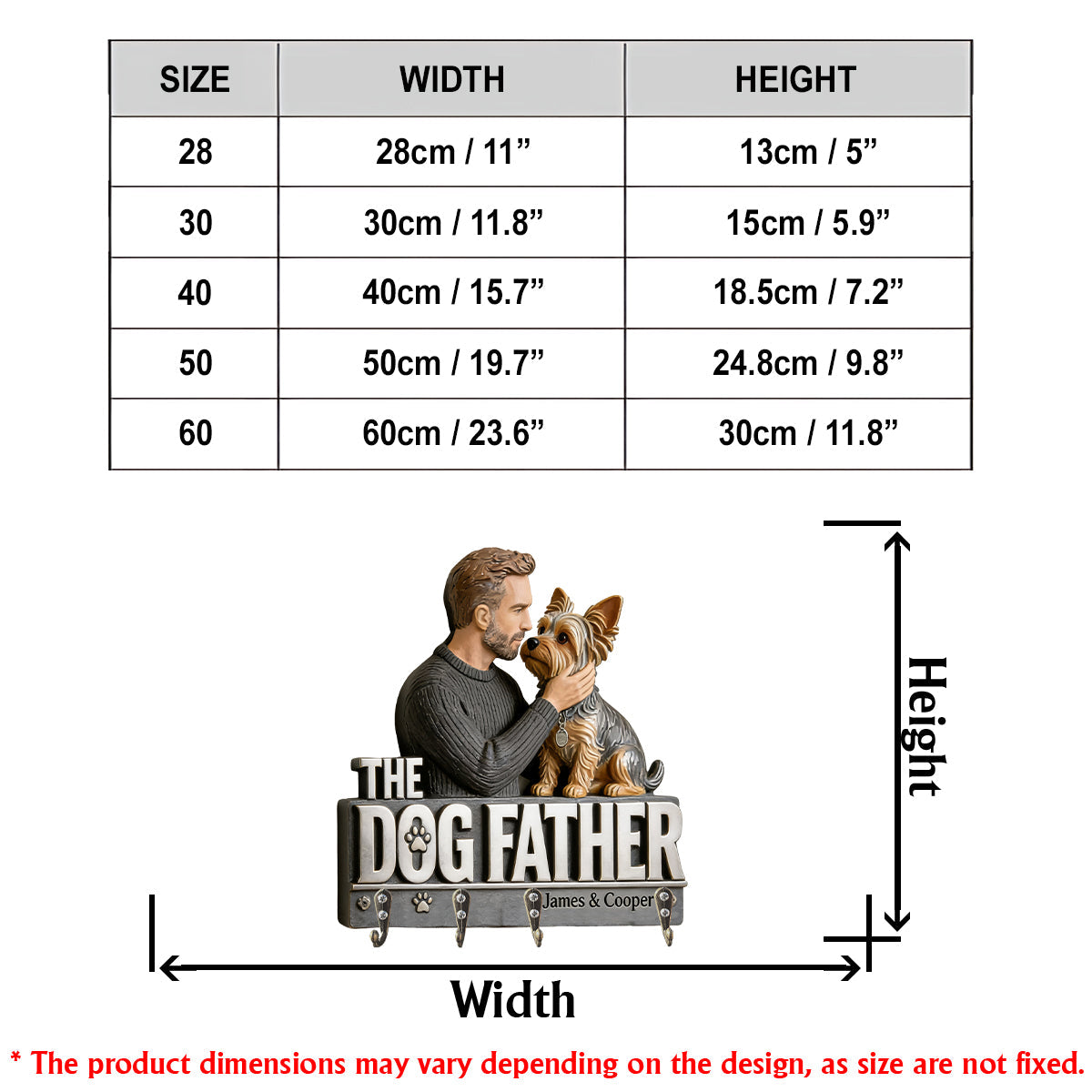 The Dog Father - Personalized Dog Custom Shaped Hanging Rack