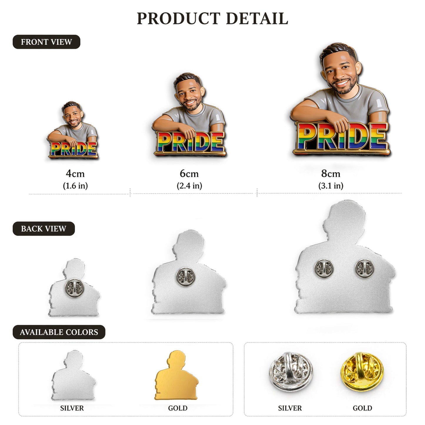 Pride Wearable Enamel Pin And Cap - Personalized LGBT Support Classic Cap With Pin