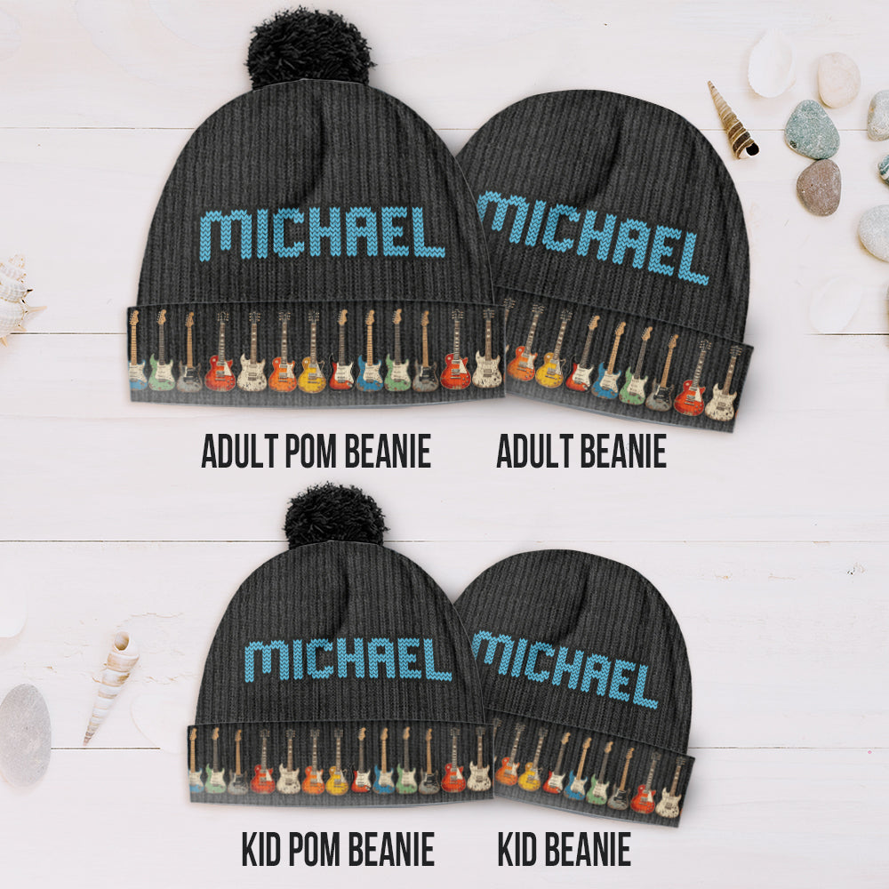 Vintage Guitars - Personalized Guitar Beanie Hat