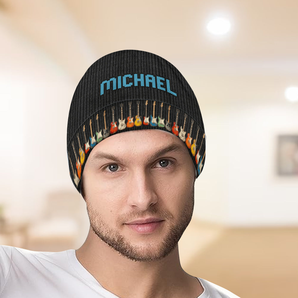 Vintage Guitars - Personalized Guitar Beanie Hat