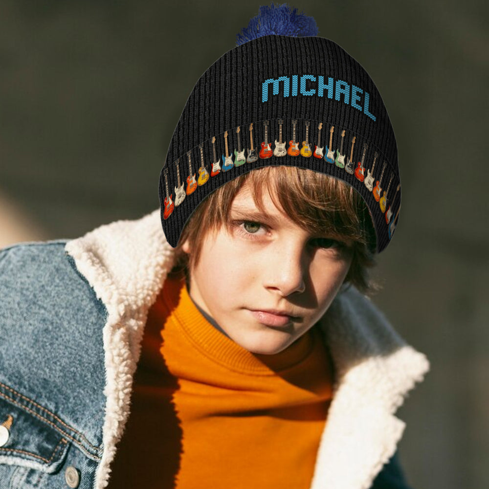 Vintage Guitars - Personalized Guitar Beanie Hat