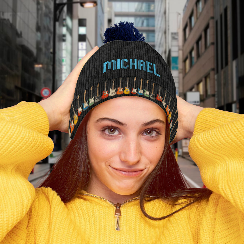 Vintage Guitars - Personalized Guitar Beanie Hat