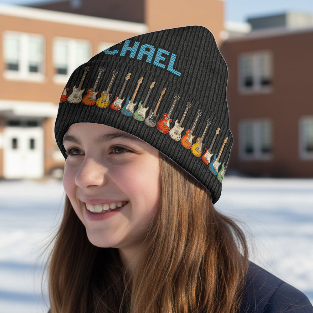 Vintage Guitars - Personalized Guitar Beanie Hat
