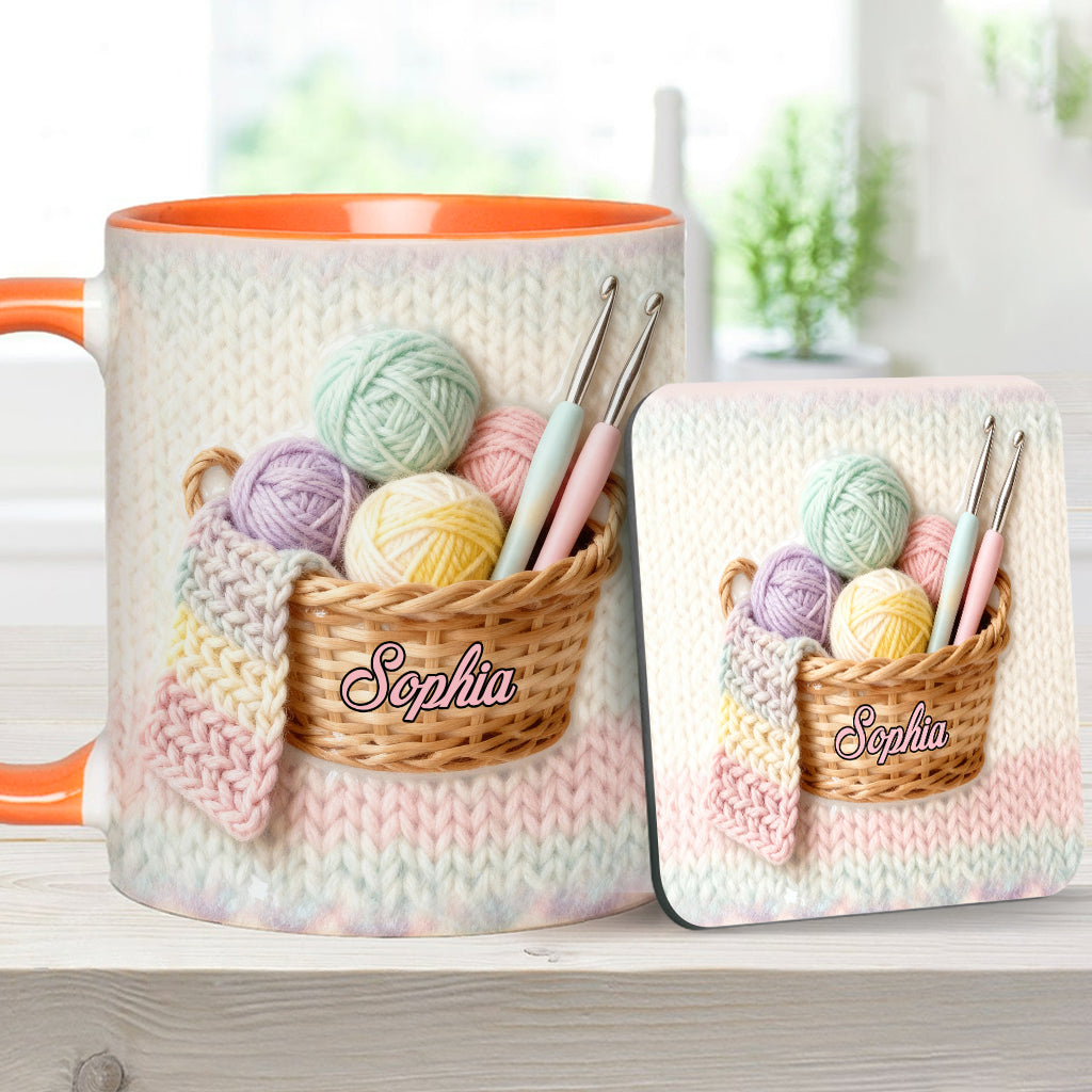 Love Crocheting - Personalized Crocheting Accent Mug & Coaster