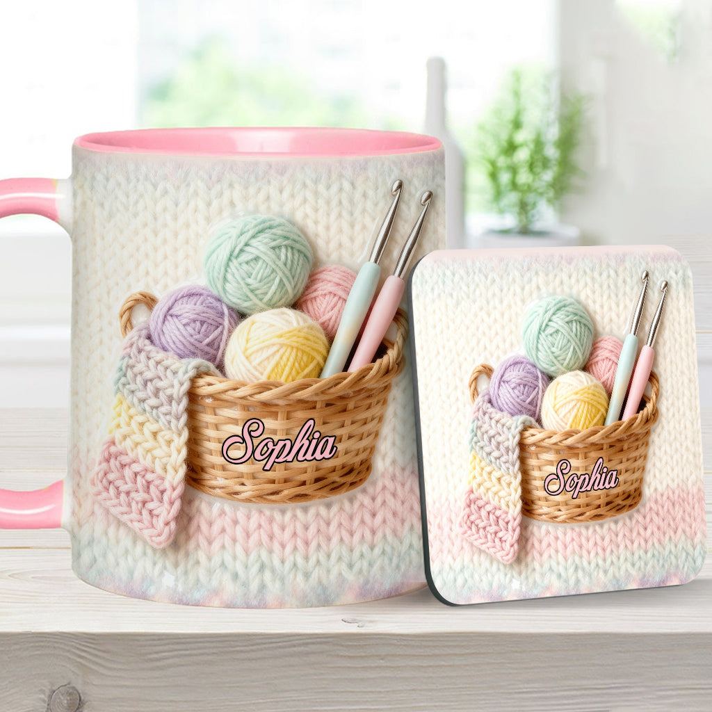 Love Crocheting - Personalized Crocheting Accent Mug & Coaster