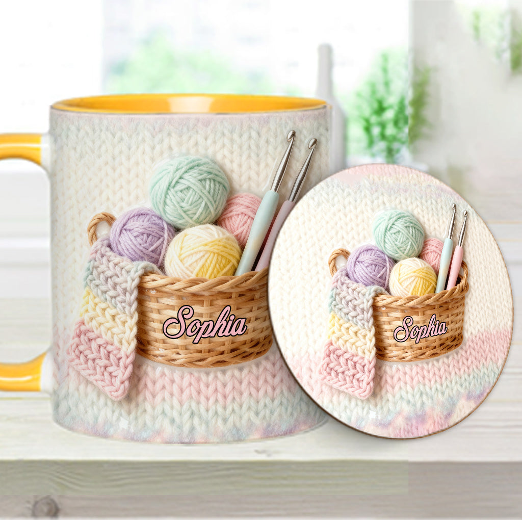 Love Crocheting - Personalized Crocheting Accent Mug & Coaster